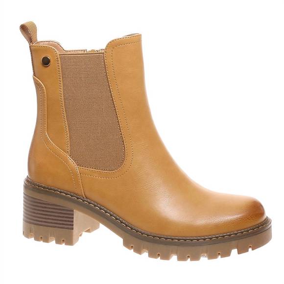 NEW PIERRE DUMAS women's leather-look ankle boots in brown - Picture 1 of 3